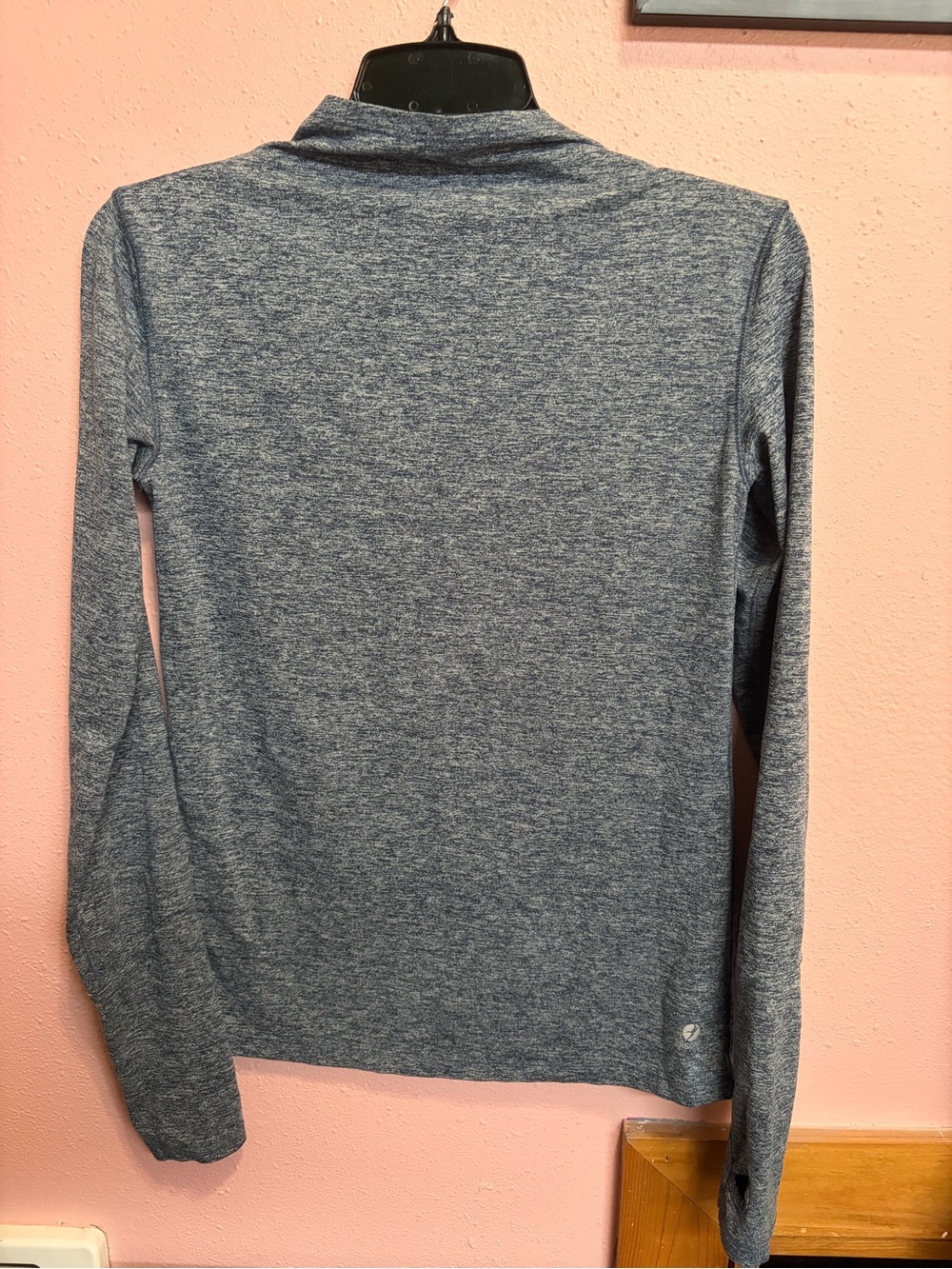 Oiselle lux long sleeve blue grey with high neck size 06